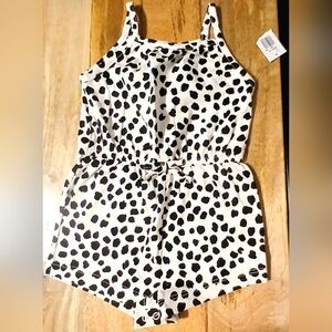 Stunning little old navy white and black cheetah print romper, 3-6m, NWT